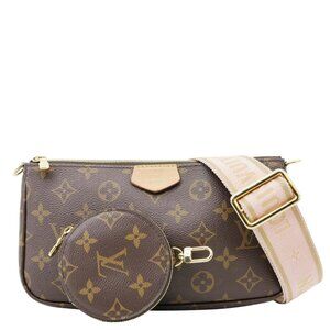 Louis Vuitton  Multi Pochette Accessoires Monogram Canvas Crossbody Bag Brown